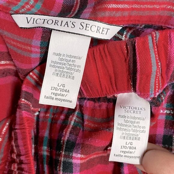 Victoria’s Secret Red Plaid Pajamas Set L - Picture 7 of 14